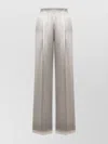 Alberta Ferretti High Waist Wide Leg Trousers In Silver