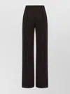 Alberta Ferretti High Waist Wide Leg Trousers With Textured Fabric In Black
