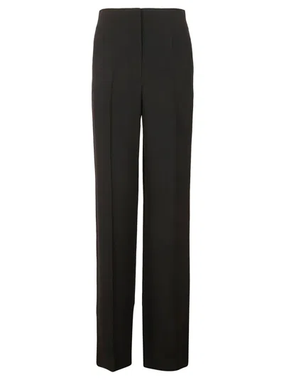 Alberta Ferretti High-waisted Black Cady Trousers With Tailored Finish