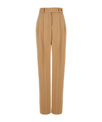 Alberta Ferretti High-waisted Casual Pants In Nude