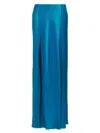 Alberta Ferretti Satin High Waist Long Skirt In White