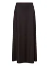 Alberta Ferretti High-waisted Midi Skirt In Structured Fabric In Brown