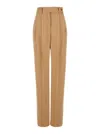 Alberta Ferretti Beige Pants With High Waist And Belt Loops In Brown