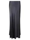 Alberta Ferretti High-waisted Satin Finish Maxi Skirt In Blue