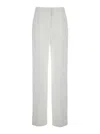 Alberta Ferretti White High Waist Pants With Concealed Closure In Silk Blend Woman