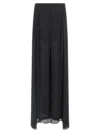Alberta Ferretti High-waisted Silk Georgette Palazzo Pants With Asymmetrical Back Panel In Black