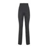 Alberta Ferretti High-waisted Straight-leg Pants In Textured Wool Blend In Black