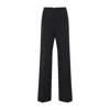 Alberta Ferretti High-waisted Straight-leg Trousers With Pressed Crease In Black