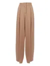 Alberta Ferretti High-waisted Tailored Pants With Straight Silhouette In Brown