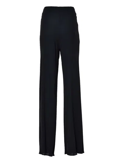 Alberta Ferretti High Waist Wide Leg Pants In Nero