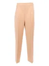 Alberta Ferretti High Waist Straight-leg Tailored Pants With Pleats In Brown