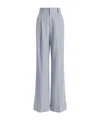 Alberta Ferretti High Waist Pleated Trousers Belt Loops In Blue