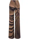 Alberta Ferretti High-waisted Wide-leg Trousers In Brown