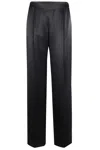 Alberta Ferretti High-waisted Wide-leg Trousers In Glossy Satin In Blue