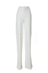Alberta Ferretti High-waisted Wide-leg Trousers With Flared Hem In White