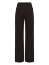 Alberta Ferretti High Waist Wide Leg Trousers With Textured Fabric In Black