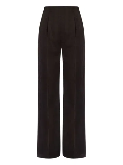 Alberta Ferretti High-waisted Wool Trousers In Gray