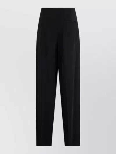Alberta Ferretti High-rise Pleated Straight-leg Tailored Trousers In Black