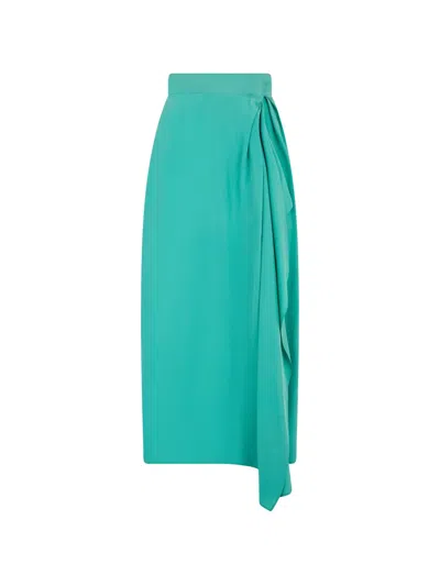 Alberta Ferretti High-waist Midi Dress In Green