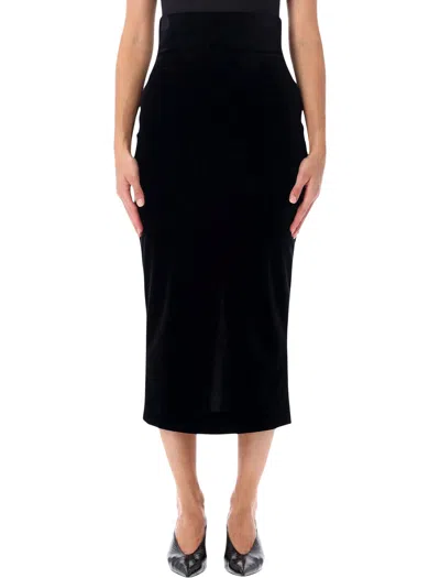 Alberta Ferretti High-waist Pencil Midi Skirt In Black