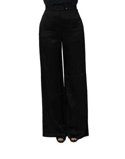 Pre-owned Alberta Ferretti Highwaist Wideleg Women Trouser Women's Pants () In Black