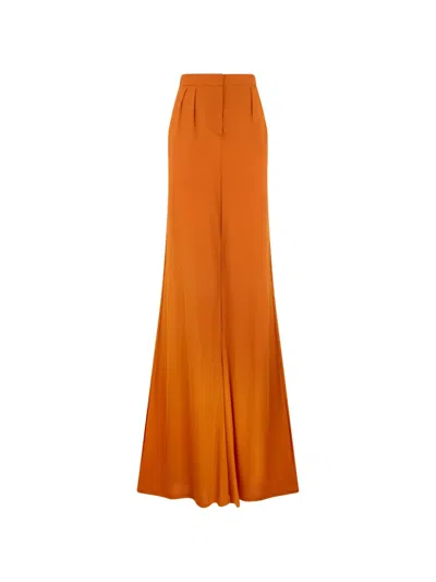 Alberta Ferretti High-waisted Flared Maxi Skirt In Brown
