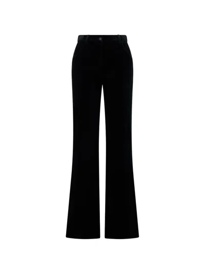 Alberta Ferretti High-waisted Flared Trousers In Black