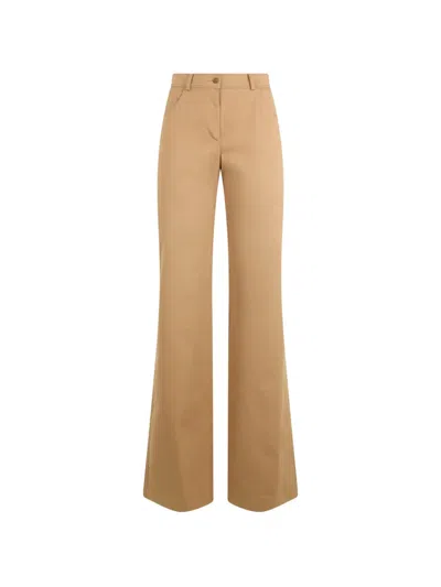 Alberta Ferretti High-waisted Flared Trousers In Neutral