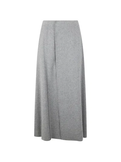 Alberta Ferretti High-waisted Maxi Skirt In Gray