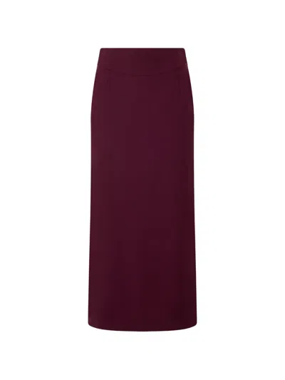 Alberta Ferretti High-waisted Midi Skirt In Burgundy
