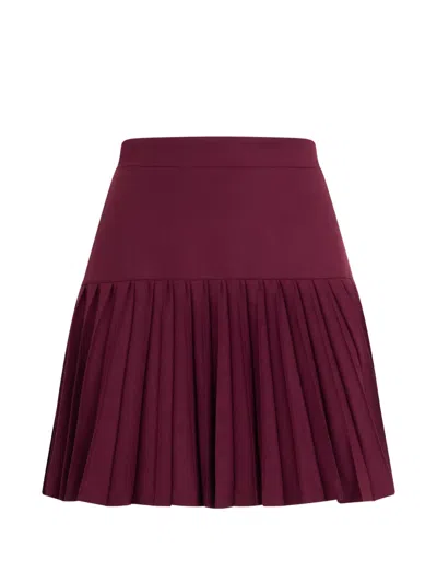 Alberta Ferretti High-waisted Pleated Mini Skirt In Purple