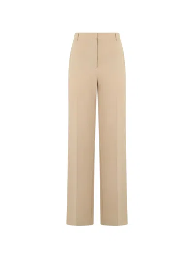 Alberta Ferretti High-waisted Pressed-crease Trousers In Neutral