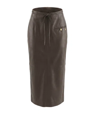 Alberta Ferretti High-waisted Skirt In Brown