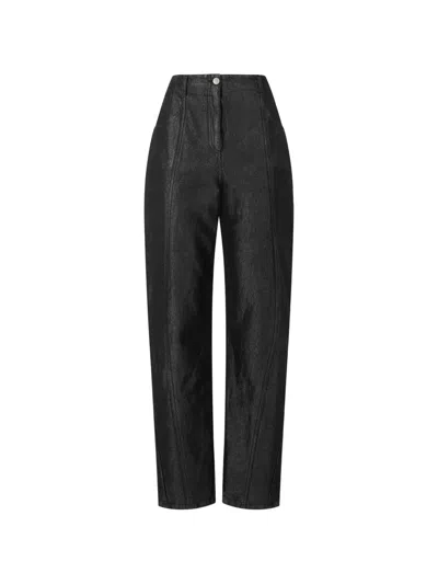 Alberta Ferretti High-waisted Straight-leg Trousers In Black