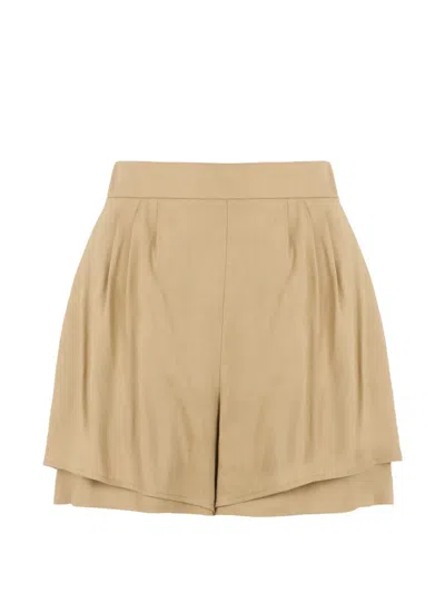 Alberta Ferretti High-waisted Tailored Mini Shorts In Neutral
