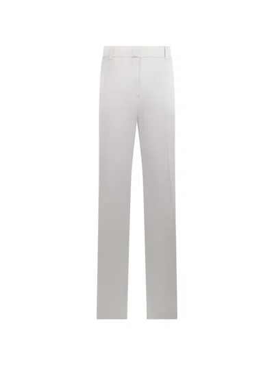 Alberta Ferretti High-waisted Tailored Silk Trousers In White