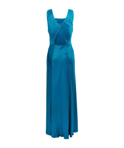 ALBERTA FERRETTI ALBERTA FERRETTI CUT OUT COCKTAIL SATIN DRESS