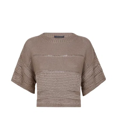 Alberta Ferretti Hollow Sweater In Nude