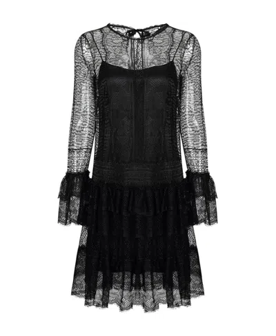 Alberta Ferretti Hollowed-out Dress In Black