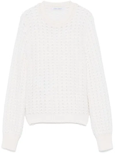 Alberta Ferretti Honeycomb-pattern Sweater In White