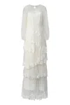 Alberta Ferretti I Live In Silk With Lace Inserts. In Multi