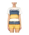 Alberta Ferretti Tie-dye Print Cotton T-shirt In Multicolor