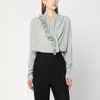 Alberta Ferretti Ice-colored Shirt With Floral Detail