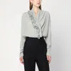 Alberta Ferretti Ice Colored Shirt With Floral Detail
