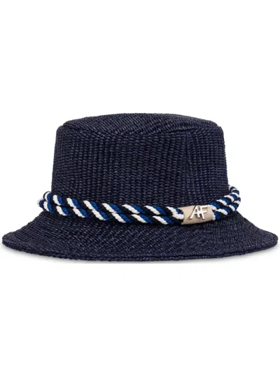 Alberta Ferretti Interwoven Bucket Hat In Blue
