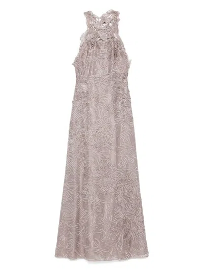 ALBERTA FERRETTI ALBERTA FERRETTI INTRICATELY EMBROIDERED HALTER NECK DRESS