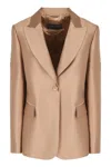 Alberta Ferretti Mikado Jacket In Brown