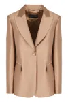 Alberta Ferretti Mikado Jacket In Brown