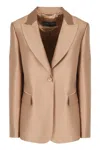 Alberta Ferretti Mikado Jacket In Brown