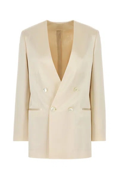 ALBERTA FERRETTI ALBERTA FERRETTI IVORY SATIN BLAZER